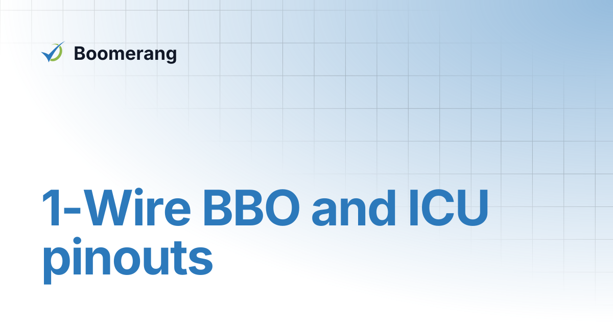 1-Wire BBO and ICU pinouts | T-BBO Gateway Installation Manual | Boomerang