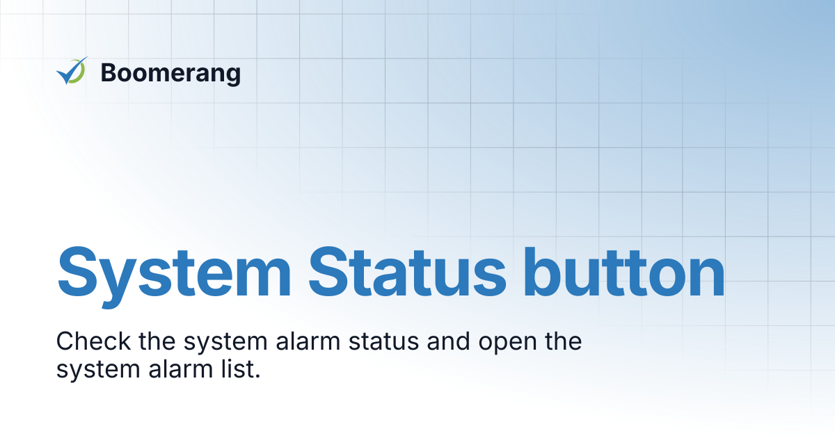 System Status button | U-B3 User Manual | Boomerang