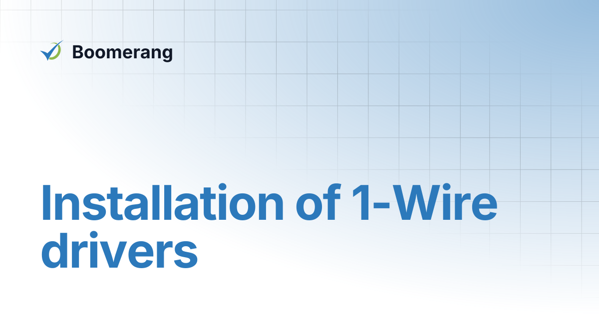 Installation of 1-Wire drivers | U-Logger Card Client User Manual ...