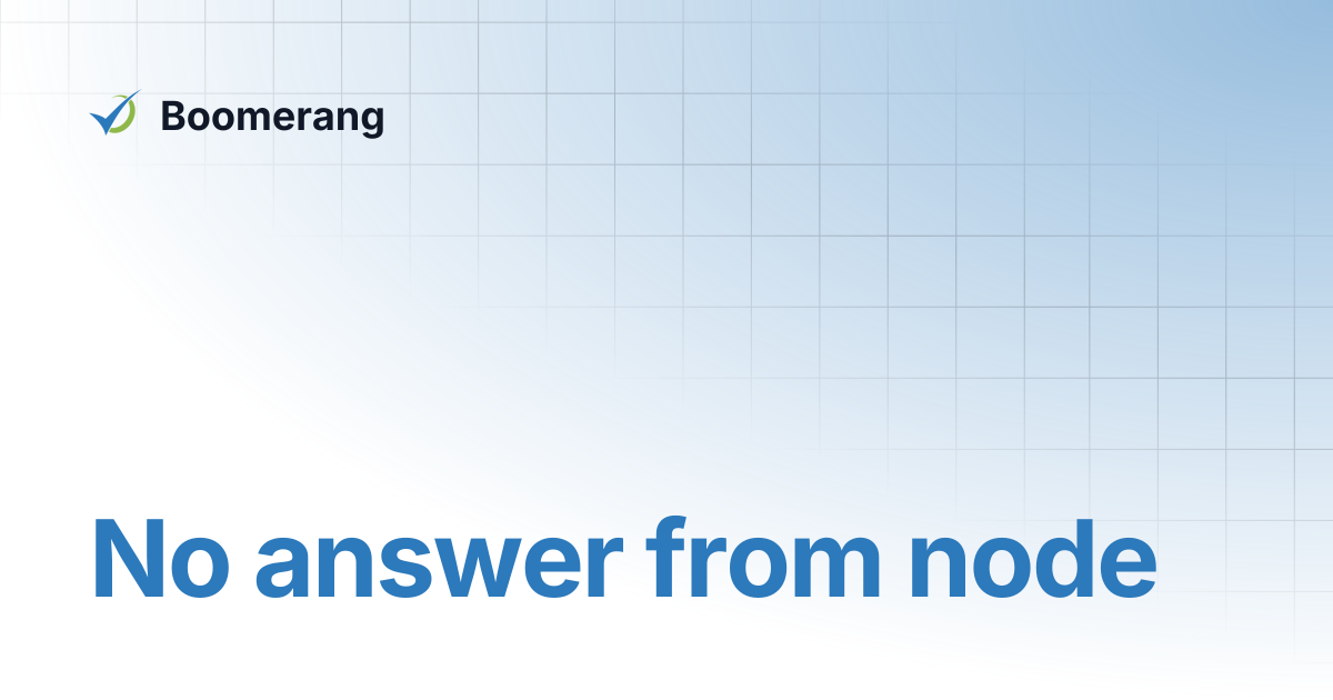 No answer from node | T-S2GW Installation Manual | Boomerang