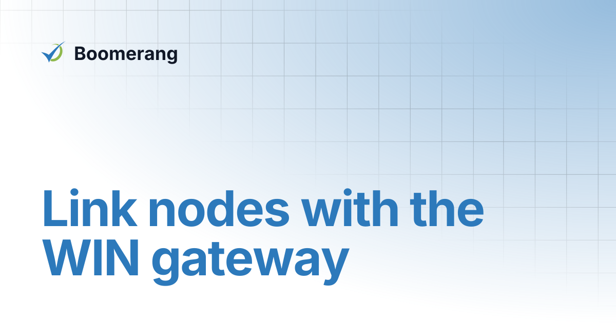 Link nodes with the WIN gateway | T-WIN Gateway Installation Manual ...