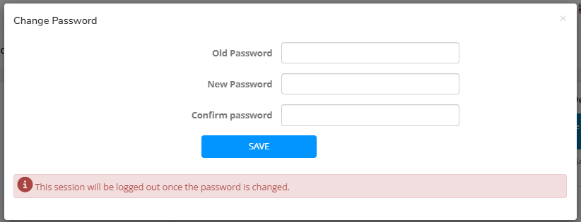 Change password form